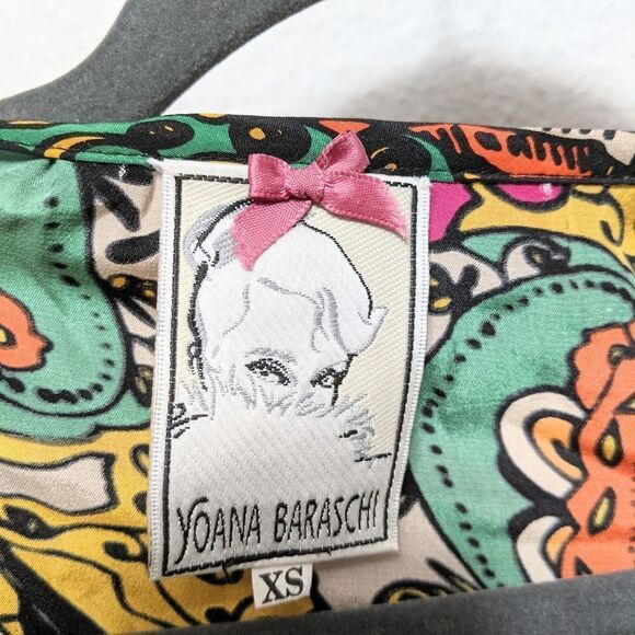 YOANA BARASCHI Floral Paisley Puff Sleeve Top XS - Picture 4 of 7